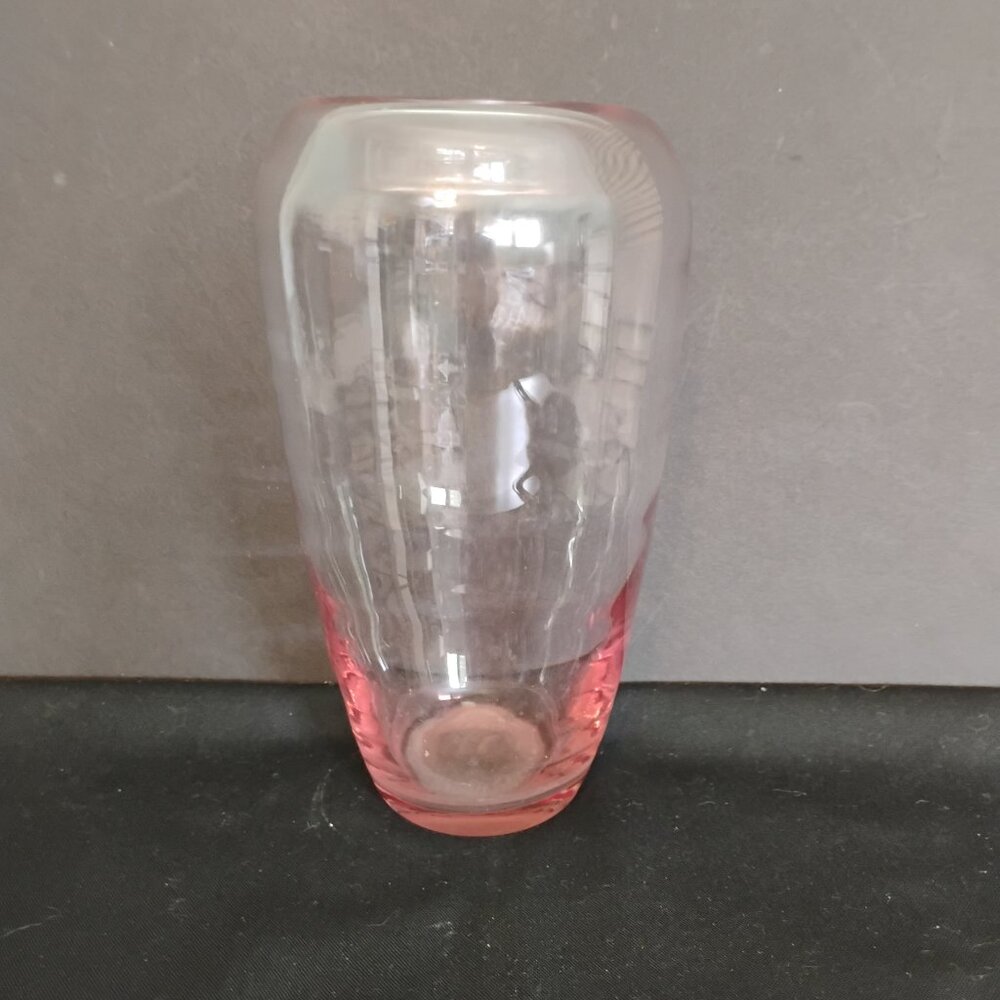 Vintage Bohemian Art Glass Vase Cranberry